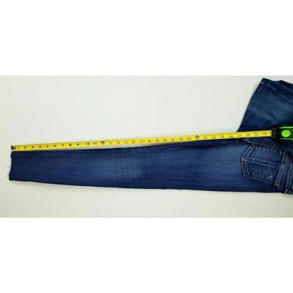 Rag & Bone 25X29 Women Skinny Embroidered Logo Blue Denim Woodford Jeans Raw Hem - Picture 5 of 14